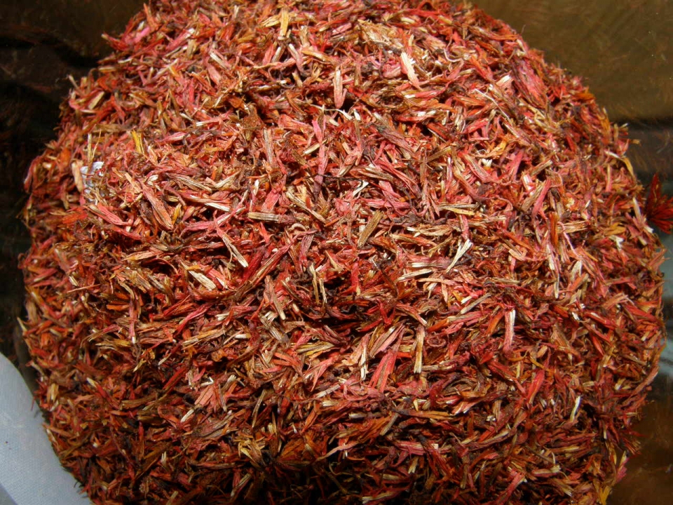 The dried flowers - used as an edible dye and cheaper substitute for saffron Photograph by: ????
